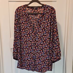 Floral Print NYDJ Pintuck Bluse XL
